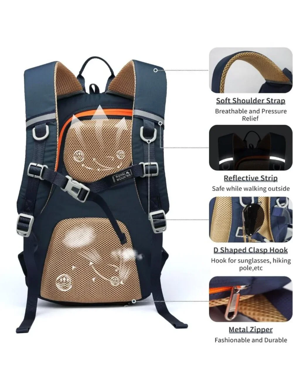 Lightweight 20L Waterproof Hiking Backpack with Rain Cover for Travel & Camping